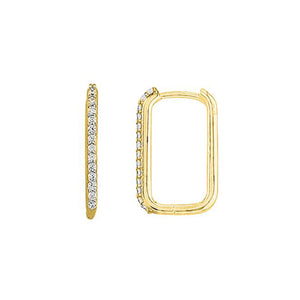 232232 10K Yellow Gold Paperclip Hoop Earrings