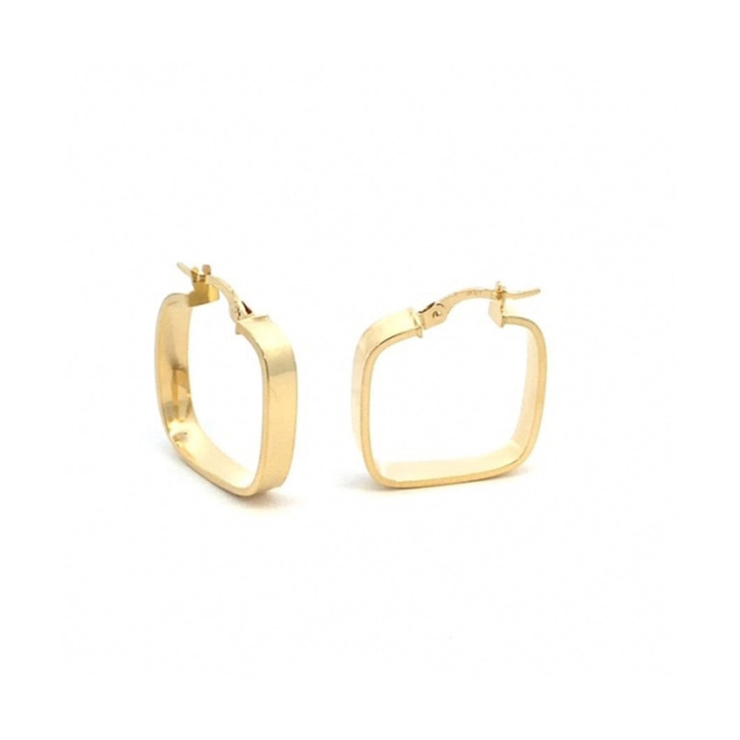 232218 10K Yellow Gold Square Hoop Earrings