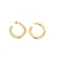 Load image into Gallery viewer, 232217 10K Yellow Gold Soft Square Hollow Hoop Stud Earrings
