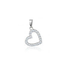 Load image into Gallery viewer, 240507 10k White Gold CZ Heart Charm
