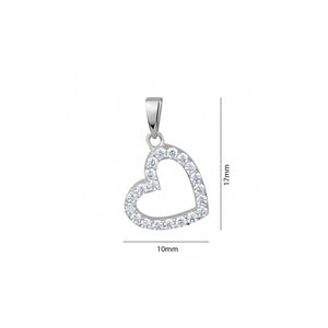 240507 10k White Gold CZ Heart Charm