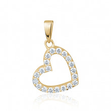 Load image into Gallery viewer, 240602 10k Yellow Gold CZ Heart Charm

