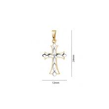 Load image into Gallery viewer, 240604 10K Yellow &amp; White Gold DC Cross Charm
