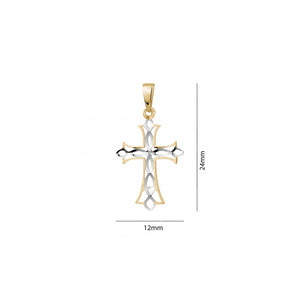 240604 10K Yellow & White Gold DC Cross Charm