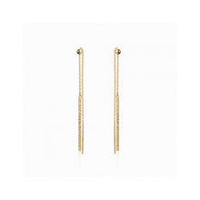 Load image into Gallery viewer, 232149 10K Yellow Gold Pull Through DC Drop Earrings
