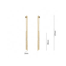 Load image into Gallery viewer, 232149 10K Yellow Gold Pull Through DC Drop Earrings
