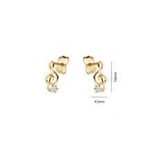 Load image into Gallery viewer, 231867 10K Yellow Gold Music Note Earrings With CZ
