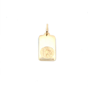240653 10K Yellow Gold Rectangular Saint Christopher Charm