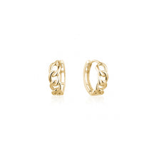 Load image into Gallery viewer, 232108 10K Yellow Gold Curb Link Style Huggie Earrings
