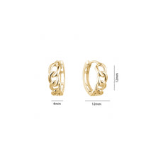 Load image into Gallery viewer, 232108 10K Yellow Gold Curb Link Style Huggie Earrings
