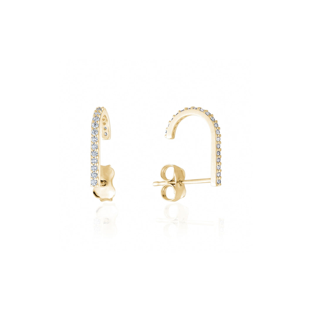 232084 10K Yellow Gold Cubic Zirconia J Stud Earrings