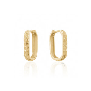 232109 10K Yellow Gold DC Rectangle Huggie Earrings
