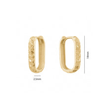 Load image into Gallery viewer, 232109 10K Yellow Gold DC Rectangle Huggie Earrings
