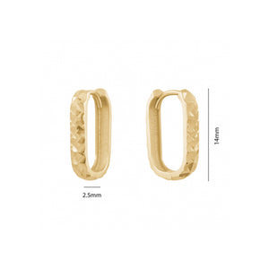 232109 10K Yellow Gold DC Rectangle Huggie Earrings