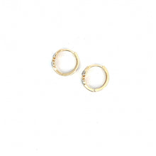 Load image into Gallery viewer, 232180 10K Yellow Gold Cubic Zirconia Designer Huggie Earrings
