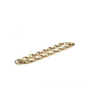 250124 7"+ 10K Yellow Gold Hollow Cable Style Bracelet
