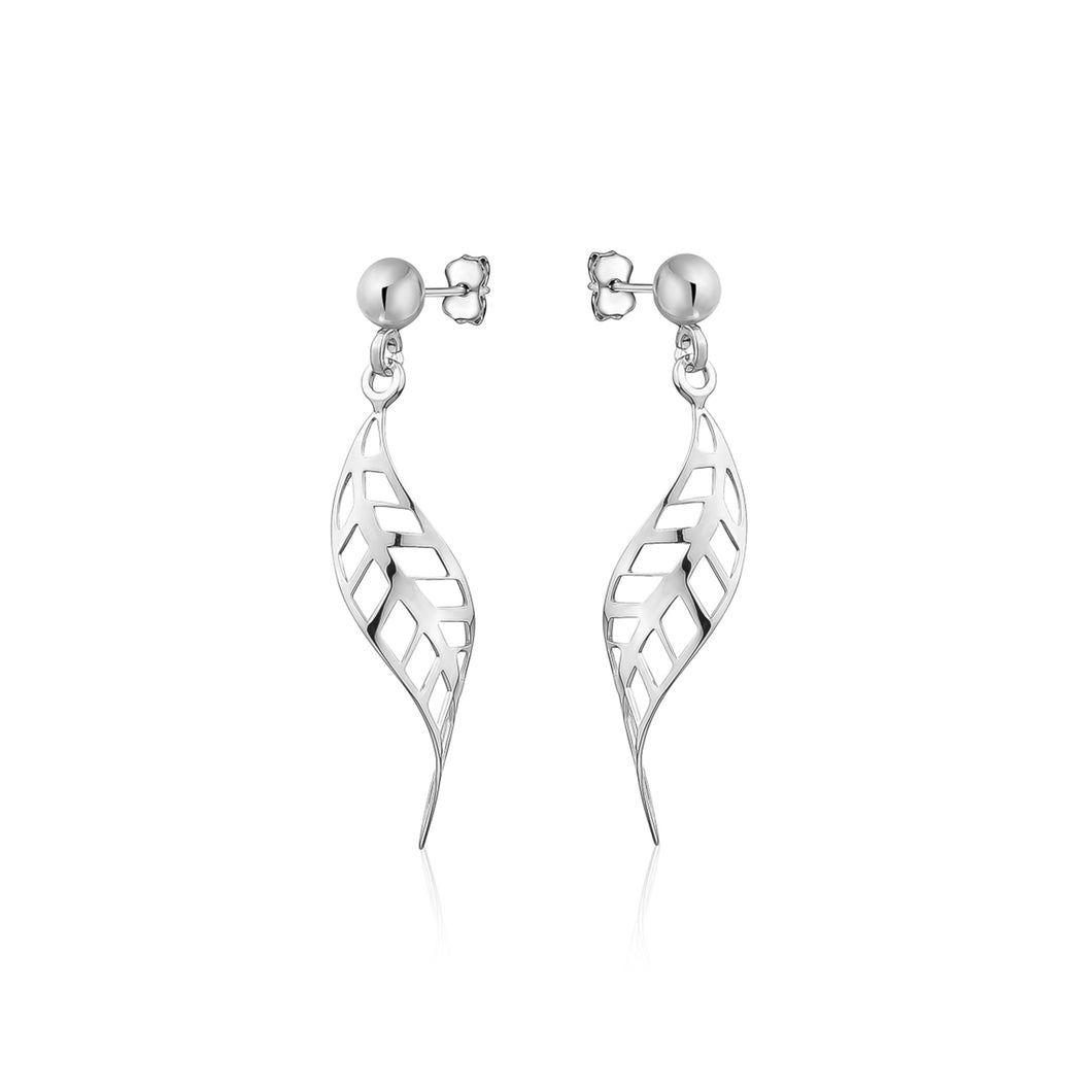 291434 Sterling Silver Twist Dangle Earrings