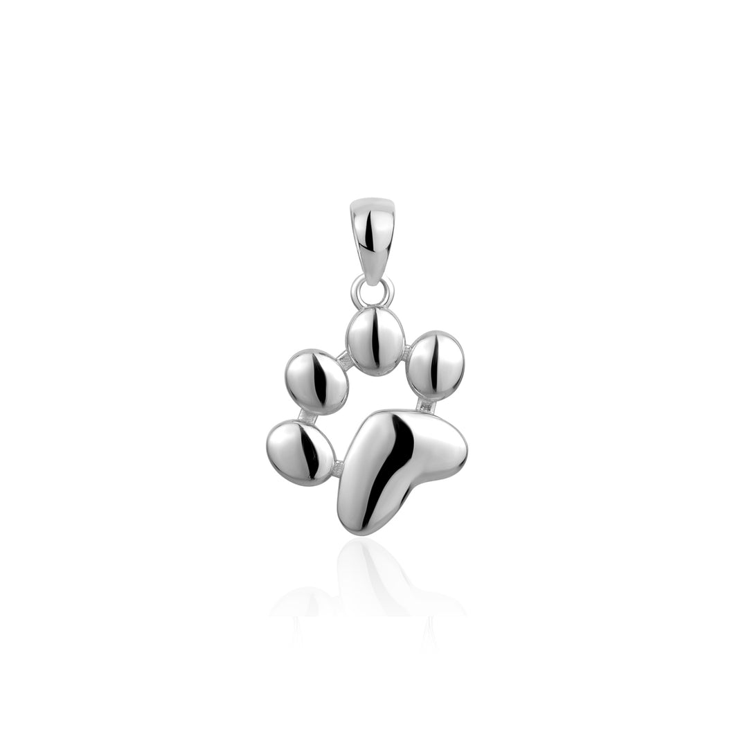 302615 Sterling Silver Small Paw Print Charm