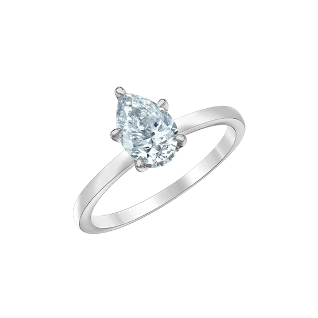 10167WG/105 14KT White Gold 1.05 CT TW LAB CREATED PEAR SHAPED HIDDEN HALO DIAMOND Ring *50% OFF FINAL SALE*