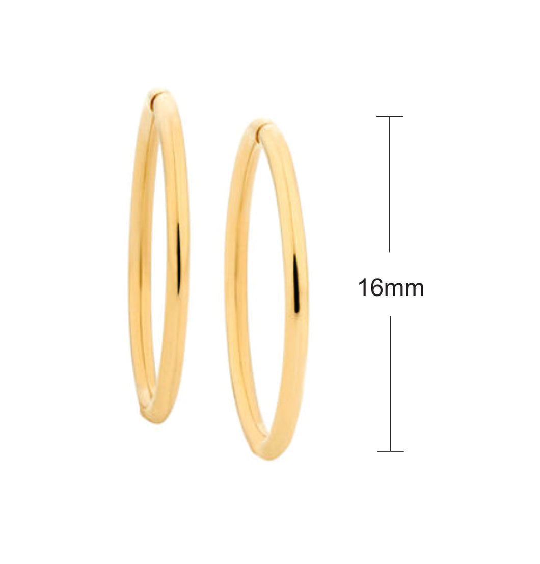 230988 14K 16MM Yellow Gold Sleeper Earrings