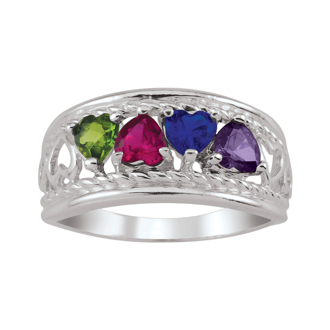 20191 Family Ring PLEASE CALL FOR PRICING. PRICE LISTED IS FOR STERLING SILVER & SYNTHETIC STONES  204-726-9100