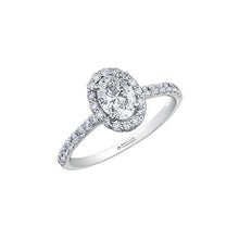 Load image into Gallery viewer, 30842WG 18K White Gold &amp; Palladium 1.50CT TW Oval Canadian Diamond Ring *40% OFF FINAL SALE*
