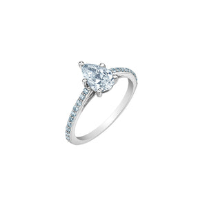 31154WG 14KT White Gold 1.24CT TW Pear Shaped LAB CREATED DIAMOND Ring *50% OFF FINAL SALE*