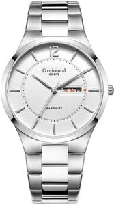420057 Continental Geneve Stainless Steel Watch with Day/Date, Sapphire Crystal