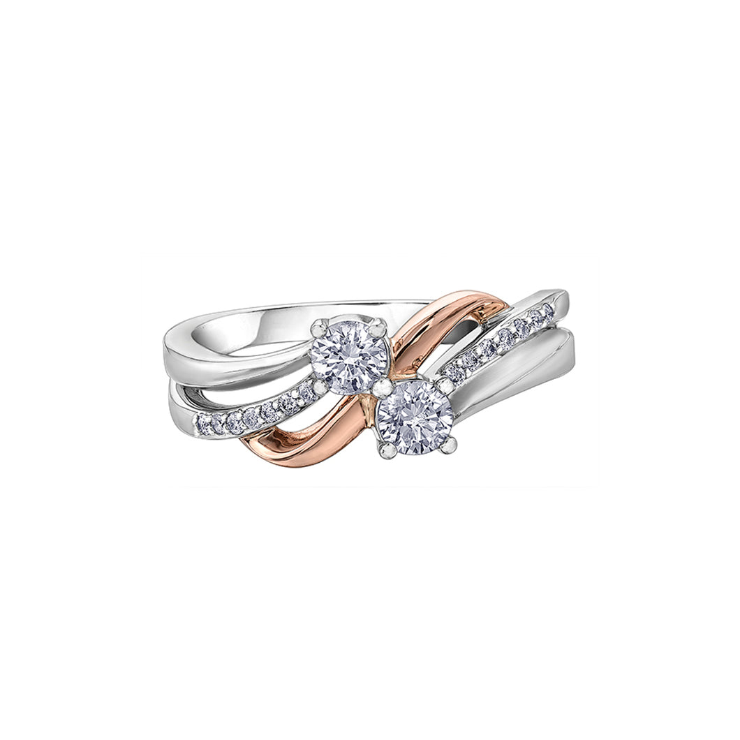 080143 14KT White & Rose Gold .50CT TW Diamond Perfect Together Ring *40% OFF FINAL SALE*