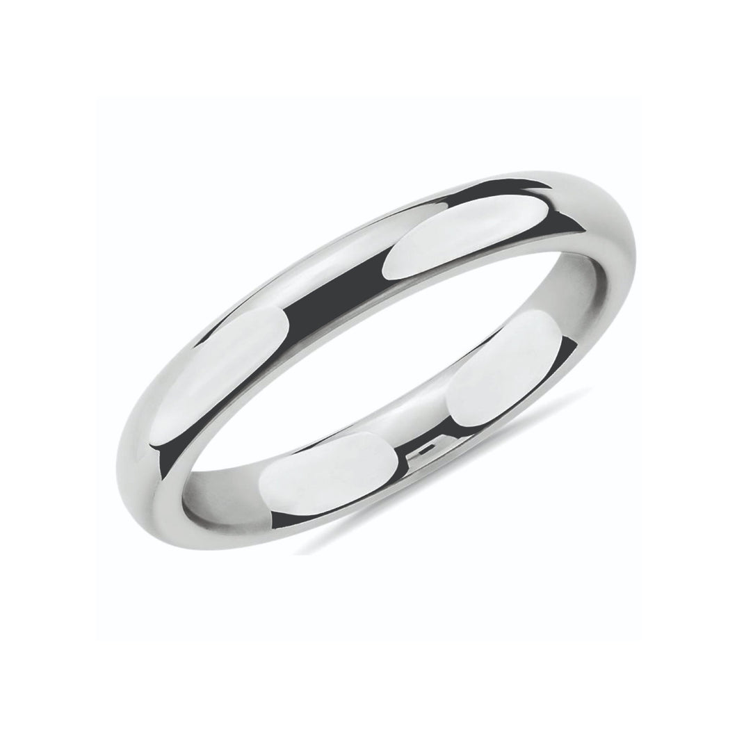 120248 10KT White Gold Size 8 3MM Comfort Fit Band