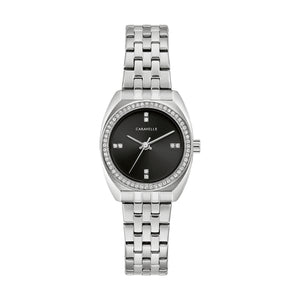 390032 CARAVELLE Stainless Steel with Black Dial Watch