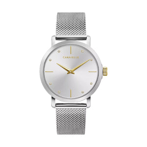 420164 CARAVELLE Stainless Steel Case and Comfortable, Easy to Adjust Mesh Bracelet