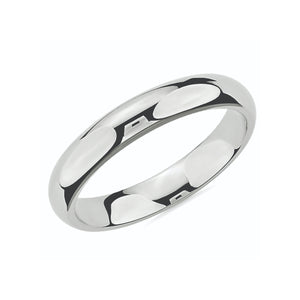 120242 10KT White Gold Size 6 4MM Comfort Fit Band