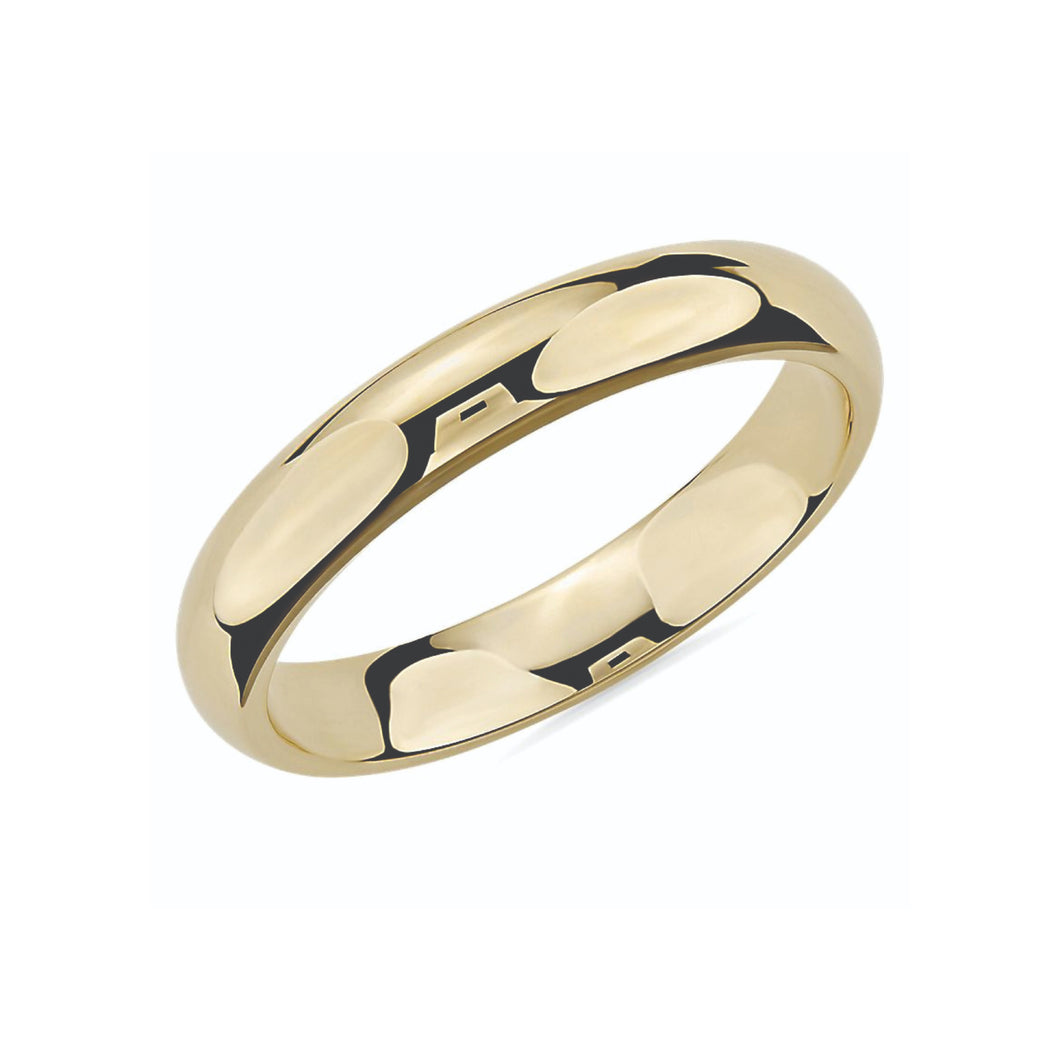 120241 10KT Yellow Gold Size 6 4MM Comfort Fit Band
