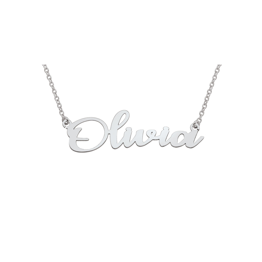 60572 Name Necklace PLEASE CALL FOR PRICING. PRICE LISTED IS FOR STERLING SILVER.  204-726-9100