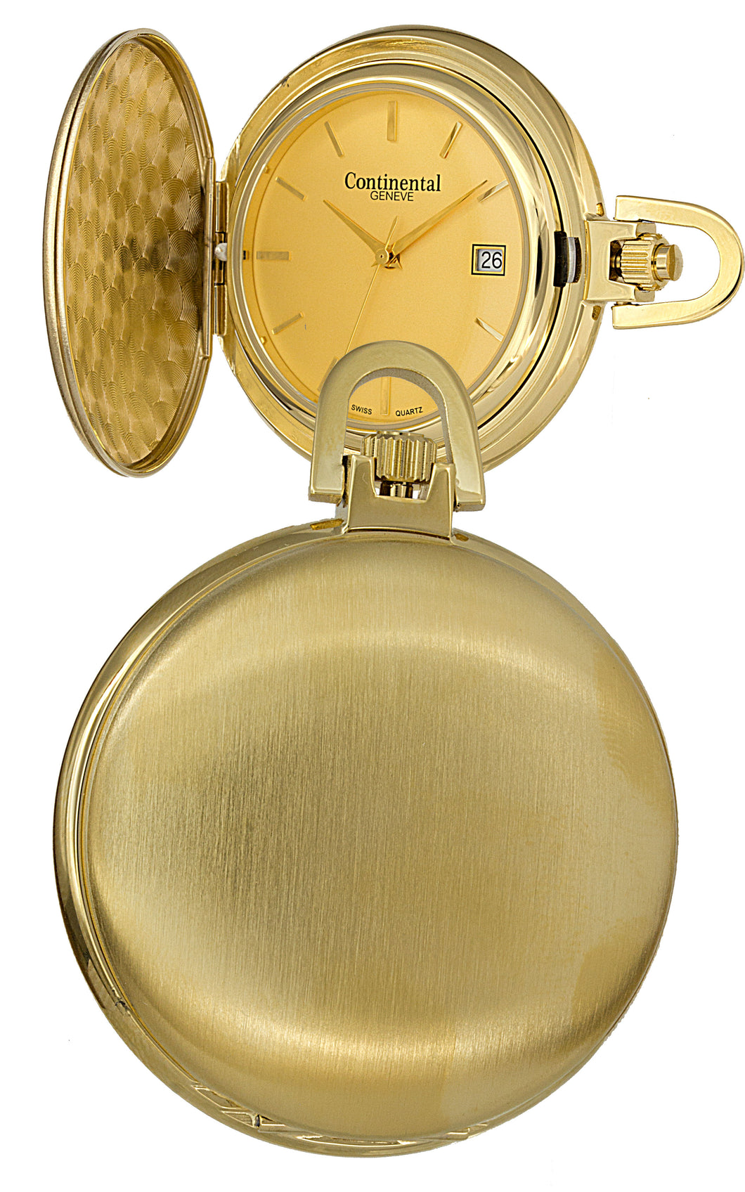420055 Continental Geneve Pocket Watch with Date, Gold-tone Dial and Yellow Gold Plating