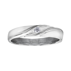 ML438W 10KT Solid White Gold .08CT TW Canadian Diamond Men's Ring  *50% OFF FINAL SALE*