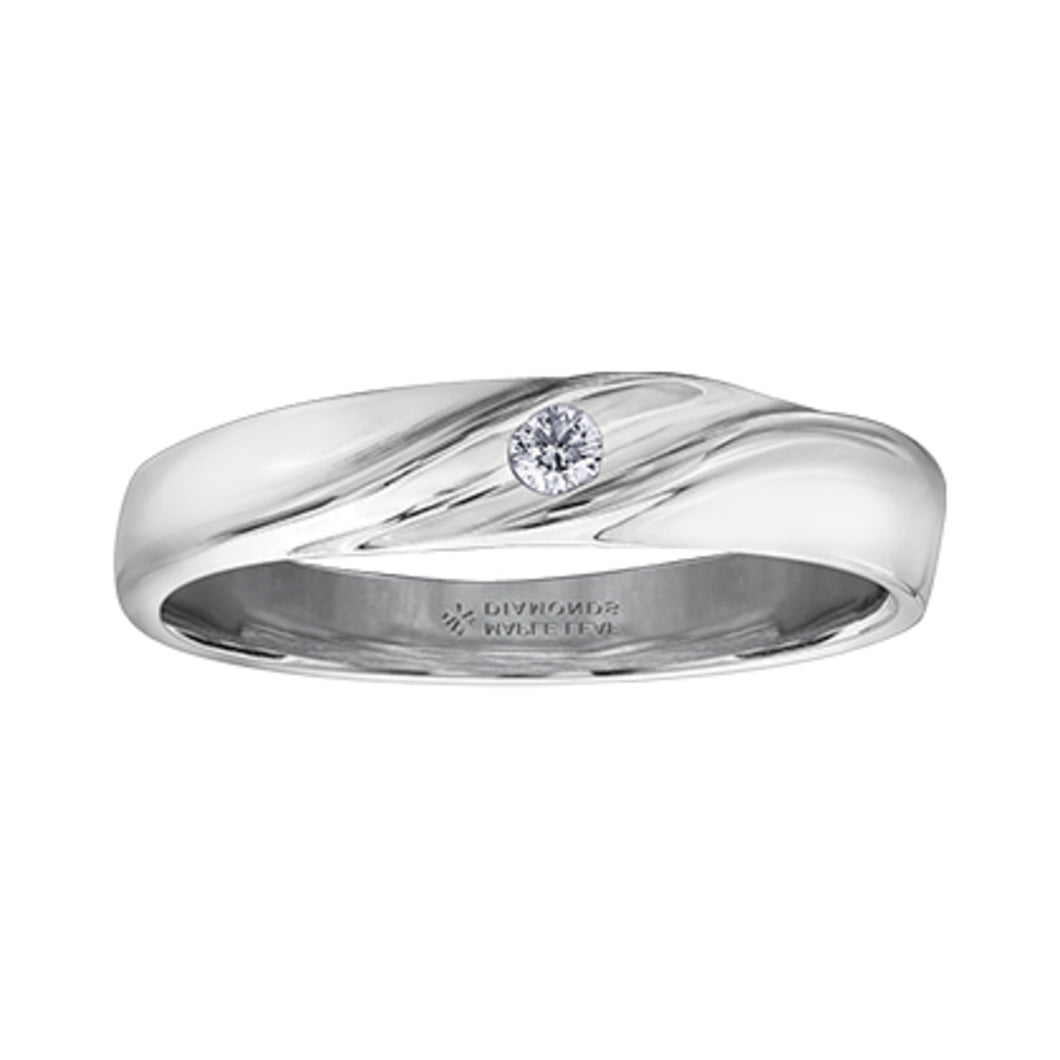 ML438W 10KT Solid White Gold .08CT TW Canadian Diamond Men's Ring  *50% OFF FINAL SALE*