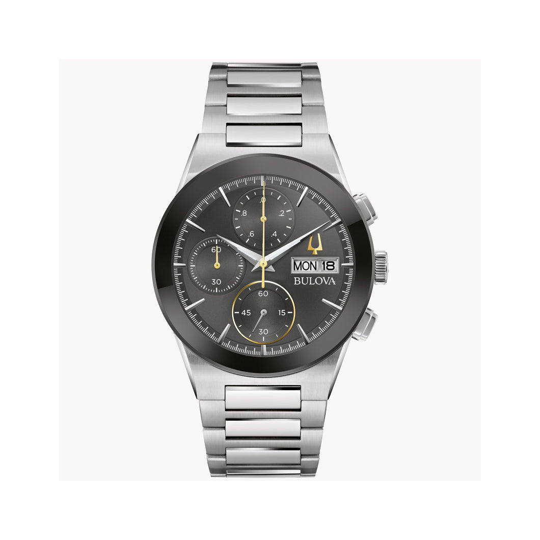 410104 BULOVA Millenia Stainless-Steel Watch With Day & Date
