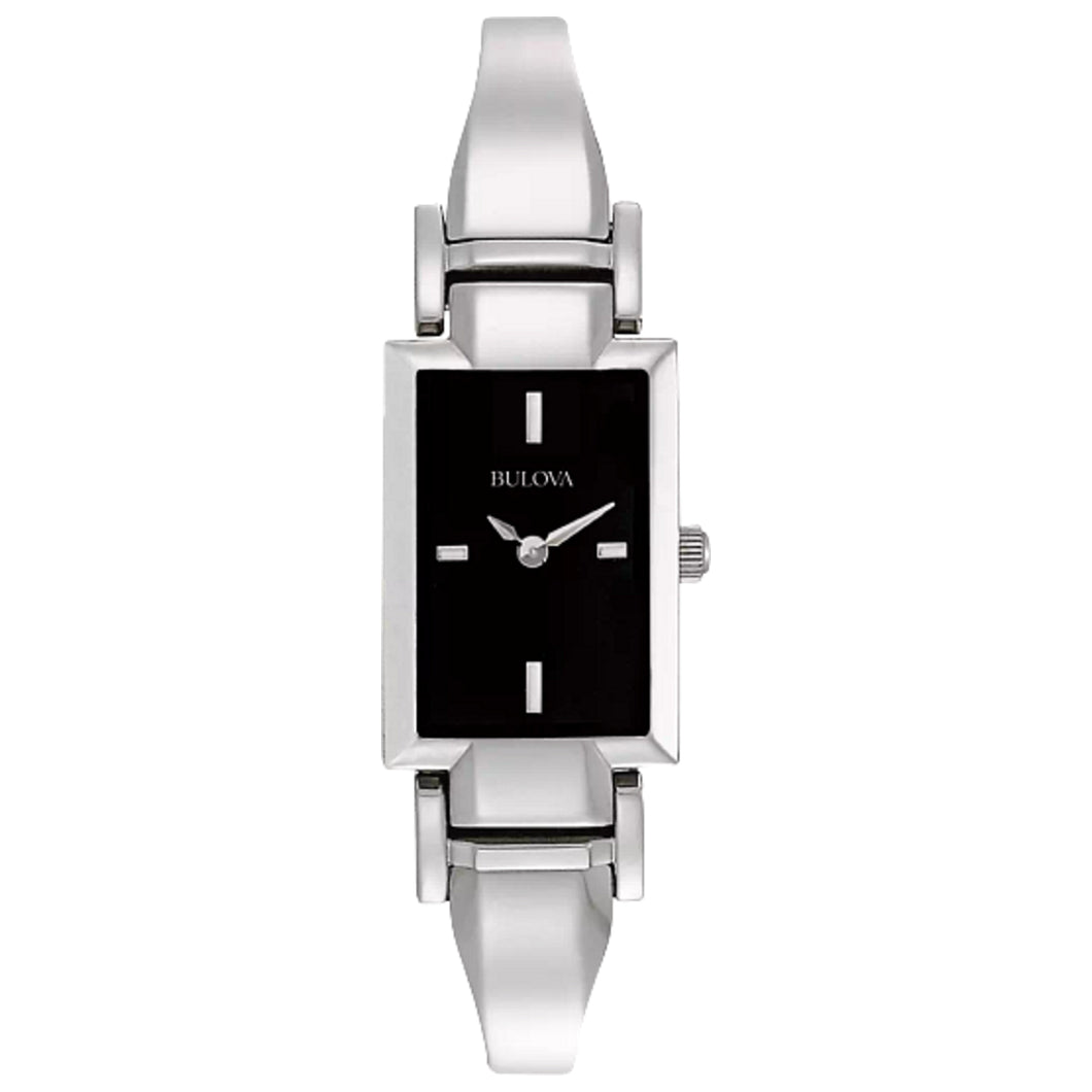 380020 BULOVA Stainless Steel Rectangular black dial Watch