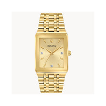 Load image into Gallery viewer, 410105 BULOVA Gold Tone Stainless-Steel, 3 Diamond Watch With Champagne Dial
