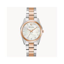 Load image into Gallery viewer, 380152 BULOVA Classic Rose/Silver Tone, Mothe Of Pearl Dial 11 Diamond Watch
