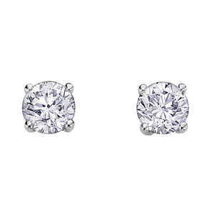 AM101W50 OUT OF STOCK PLEASE ALLOW 3-4 WEEKS FOR DELIVERY 14KT White Gold .50ct tw Canadian Diamond Stud Earrings