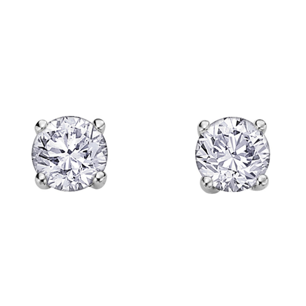 AM101W50 OUT OF STOCK PLEASE ALLOW 3-4 WEEKS FOR DELIVERY 14KT White Gold .50ct tw Canadian Diamond Stud Earrings