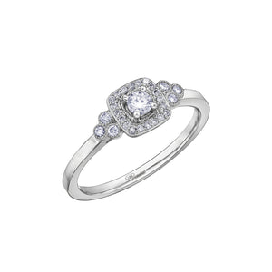 AM399W20 10KT White Gold .23CT TW Canadian Diamond Ring