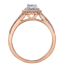 Load image into Gallery viewer, AM415R43 OUT OF STOCK PLEASE ALLOW 3-4 WEEKS FOR DELIVERY 10K Rose Gold .43CT TW Canadian Diamond Double Halo Ring
