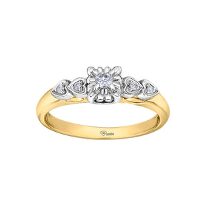 AM523 10KT Yellow & White Gold .10CT TW Canadian Diamond Ring