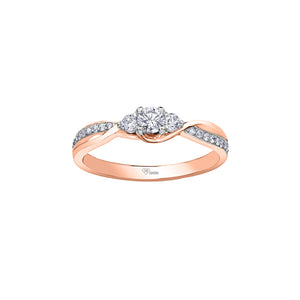 AM538R33 10KT Rose & White Gold .33CT TW Canadian Diamond Ring