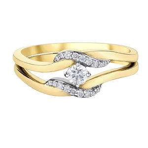 100042 10K Yellow Gold & .04CT TW Diamond Matching Wedding Band