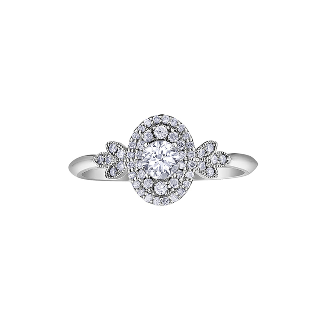 AM558W40 OUT OF STOCK PLEASE ALLOW 3-4 WEEKS FOR DELIVERY 10K White Gold & 0.42CT TW Canadian Diamond Ring